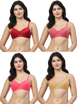 LILY maofcigam Women T-Shirt Lightly Padded Bra(Maroon, Pink, Red, Gold)