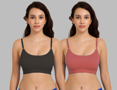 Beach Curve B_Goma Bra Women Minimizer Non Padded Bra(Black, Orange)