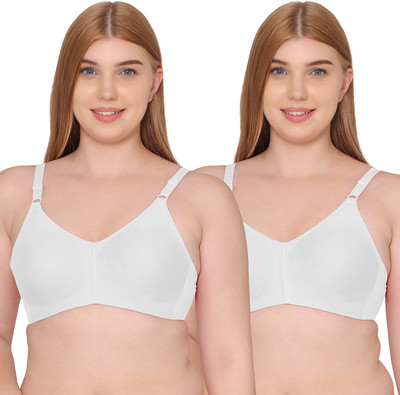 SOUMINIE Souminie Seamless everyday lace bra Women Full Coverage Non Padded Bra(White)