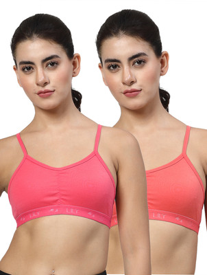 LILY stropSyliaD Women Sports Non Padded Bra(Pink, Red)