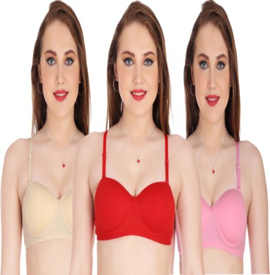 KGN RETINA Padded Bra For Women Women Push-up Lightly Padded Bra(Beige, Red, Pink)