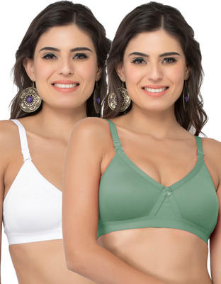 COLLEGE GIRL CG1304 Women Minimizer Lightly Padded Bra(Green, White)