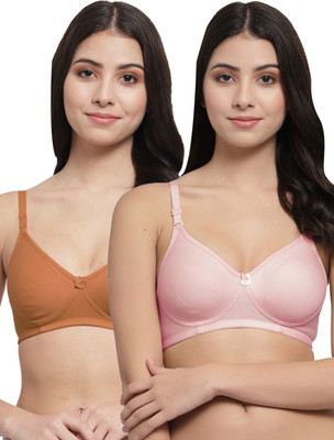 Docare Women T-Shirt Lightly Padded Bra(Pink, Brown)