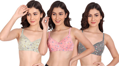 samvar Kira Bra Women Minimizer Lightly Padded Bra(Grey, Pink, Green)