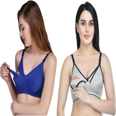 FASALVI Women Push-up Non Padded Bra(Blue, Grey)