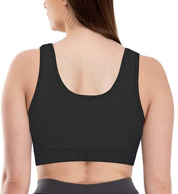 FFive Lightly Padded Wire Free Sports Bra Full Coverage Women Women Everyday Non Padded Bra(White, Black)