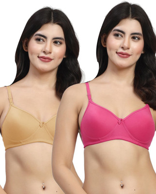 LILY maofcigamMino Women T-Shirt Heavily Padded Bra(Pink, Gold)