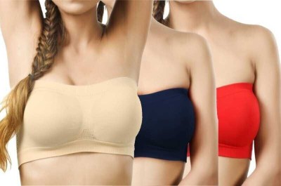 Blue fashion Women Bandeau/Tube Non Padded Bra(Multicolor)