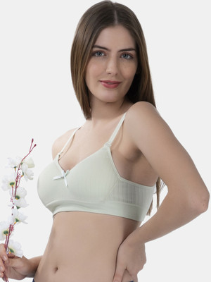 TOMKOT Padded Seamless soft fabric Women Bralette Lightly Padded Bra(Green)