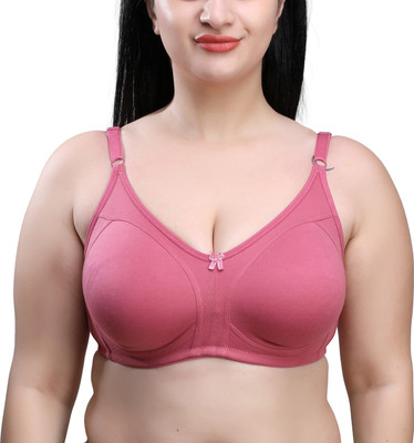 SKDREAMS SKDREAMS Rose Cotton Blend Seamless Non Padded Women's Set of 1 Everyday Bra Women Everyday Non Padded Bra(Pink)
