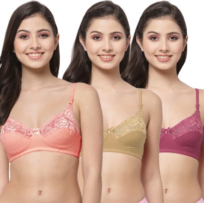 Docare NET21 Women Bralette Non Padded Bra(Orange, Brown, Maroon)