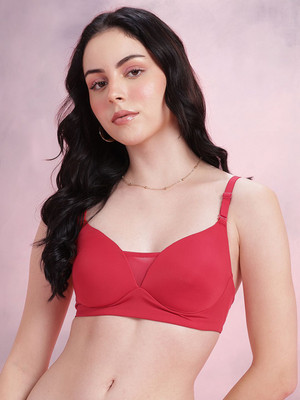 Dressberry Women T-Shirt Lightly Padded Bra(Red)