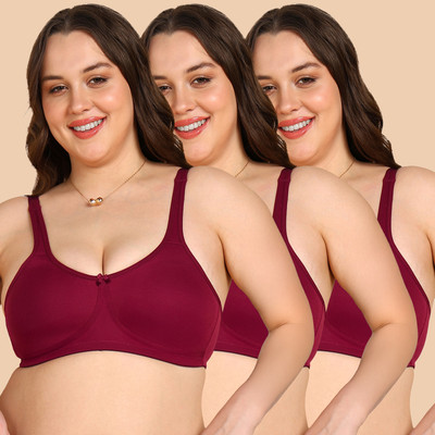 KOMLI Komli Non-Padded Everyday Minimiser Bra Women Minimizer Non Padded Bra(Maroon)