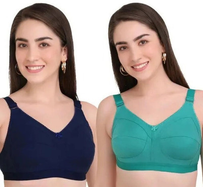 YESJUDAN J Women Full Coverage Non Padded Bra 36C (Multicolor) pack of 2 Women Full Coverage Non Padded Bra(Blue, Green)
