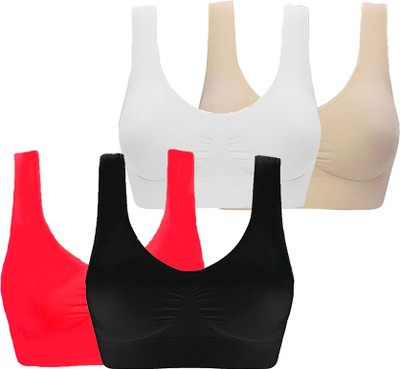 zoxen Women Sports Non Padded Bra(Multicolor)