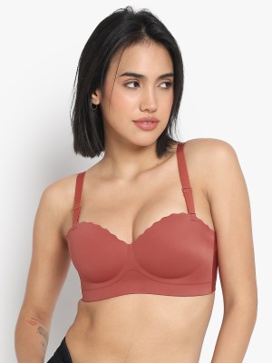 PARKHA Solid Padded Seamless Bra Women Push-up Heavily Padded Bra(Red)