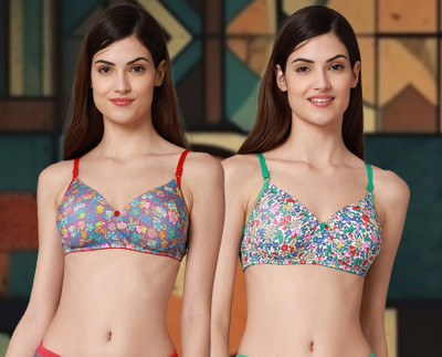 Cup's-In C_Riopd Bra Women Minimizer Lightly Padded Bra(Red, Green)