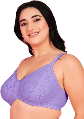 Curvy Love Soft Lace Women Balconette Non Padded Bra(Purple)