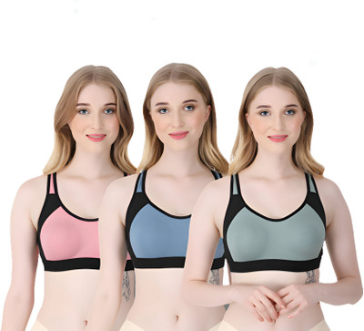 ASHMIRAS pack of 3 Women Stick-on Non Padded Bra(Multicolor)