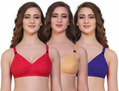 MFW Women Maternity/Nursing Non Padded Bra(Beige, Blue, Red)