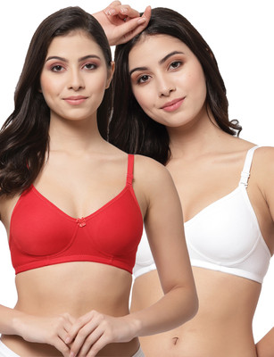 COLLEGE GIRL CG1301 Women T-Shirt Non Padded Bra(Red, White)