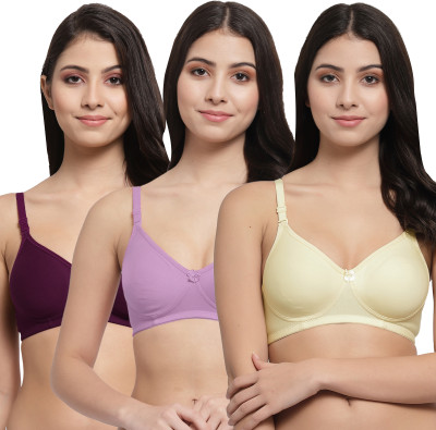 Docare PadMino Women T-Shirt Lightly Padded Bra(Yellow, Purple, Purple)