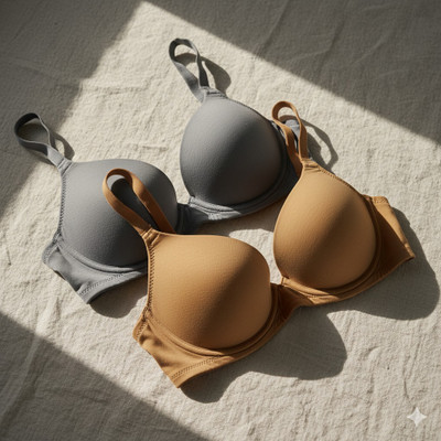 Extoes combo pack of 2 Women Push-up Lightly Padded Bra(Grey, Gold)