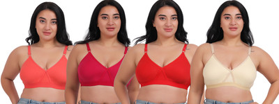 Fabme Crossbelt, Plus Size Women Full Coverage Non Padded Bra(Multicolor)