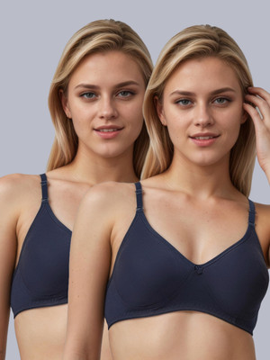 Eden EDEN01NAVYBLUENAVYBLUE Women T-Shirt Non Padded Bra(Blue)