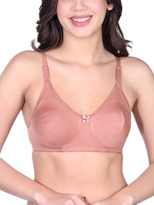 SKDREAMS Women T-Shirt Non Padded Bra(Beige)