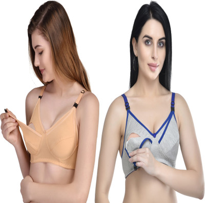 AVLVI CARE Women Maternity/Nursing Lightly Padded Bra(Multicolor)