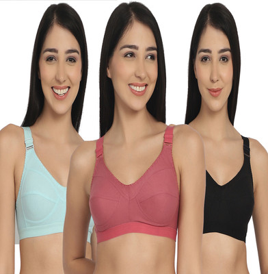 ROVERSOLE Women T-Shirt Non Padded Bra(Multicolor)