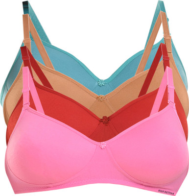 HouseOfCommon Padded Bra For Women Women Everyday Lightly Padded Bra(Pink, Red, Brown, Green)