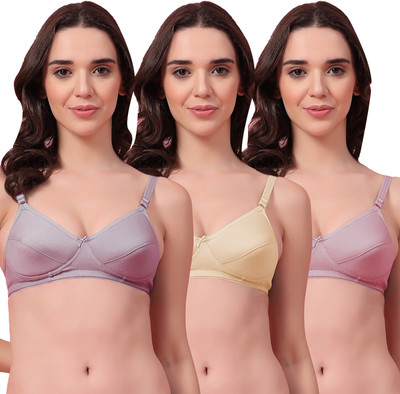 Shyam Sons FLAIR KLYN Foam Women Everyday Heavily Padded Bra(Grey, Beige, Purple)