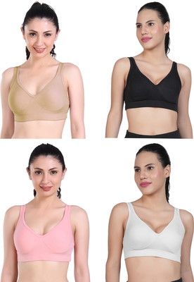 Shyam Sons FLAIR Curvv Women Sports Non Padded Bra(Brown, Black, Pink, White)