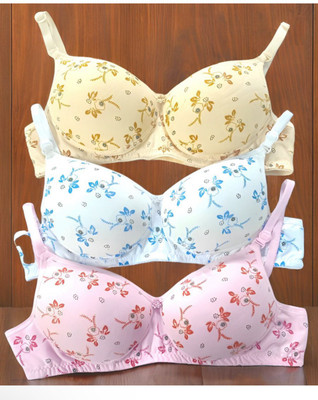 CALCADOS Combo pack of 3 Women Push-up Lightly Padded Bra(Multicolor)