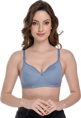 MOSSMOOR Seamless Women T-Shirt Lightly Padded Bra(Blue)