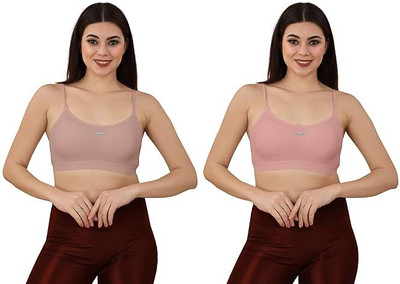 primetreads Women Everyday Lightly Padded Bra(Pink, Brown)