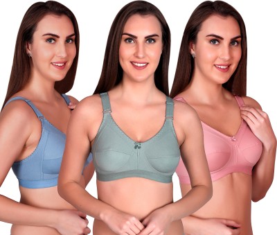 CURVZEX ZAMBIA Women Push-up Non Padded Bra(Pink, Dark Blue, Dark Green)