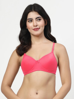 LILY maofcigam Women T-Shirt Heavily Padded Bra(Red)