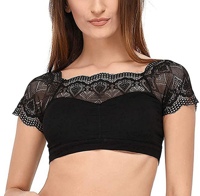 SWIFFIN Women Bralette Lightly Padded Bra(Black)