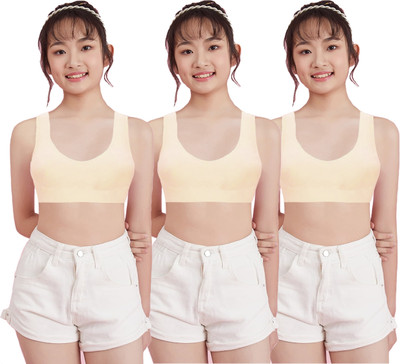 BRAAFEE bra Girls Sports Non Padded Bra(Beige)