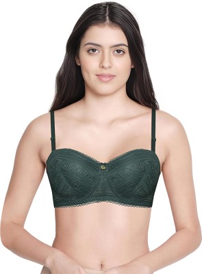 Susie Women Balconette Lightly Padded Bra(Dark Green)