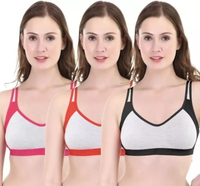 Emerge Overseas Pack OF 3 (Multicolor) Women Sports Lightly Padded Bra(Multicolor)