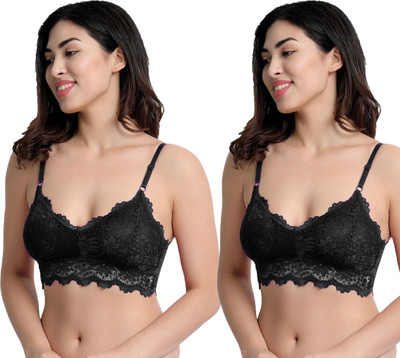 SUPER BEAUTY SB Women Full Coverage Lightly Padded Bra(Black)