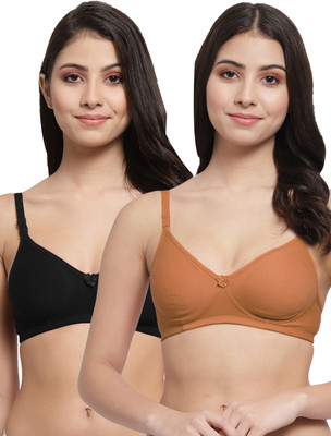 Docare Women T-Shirt Lightly Padded Bra(Brown, Black)