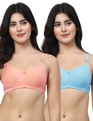 LILY inimad Women Bralette Non Padded Bra(Pink, Blue)