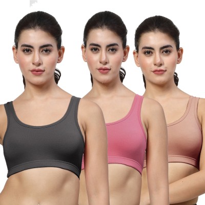 LILY StropsYttak Double Layered Women Sports Non Padded Bra(Black, Maroon, Brown)