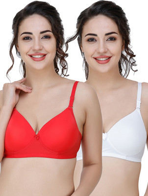 COLLEGE GIRL Hellopad ComboPO2 Women Everyday Lightly Padded Bra(Red, White)