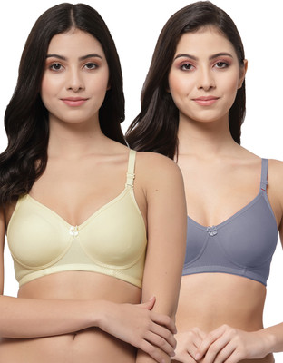COLLEGE GIRL CG1301 Women T-Shirt Non Padded Bra(Beige, Blue)